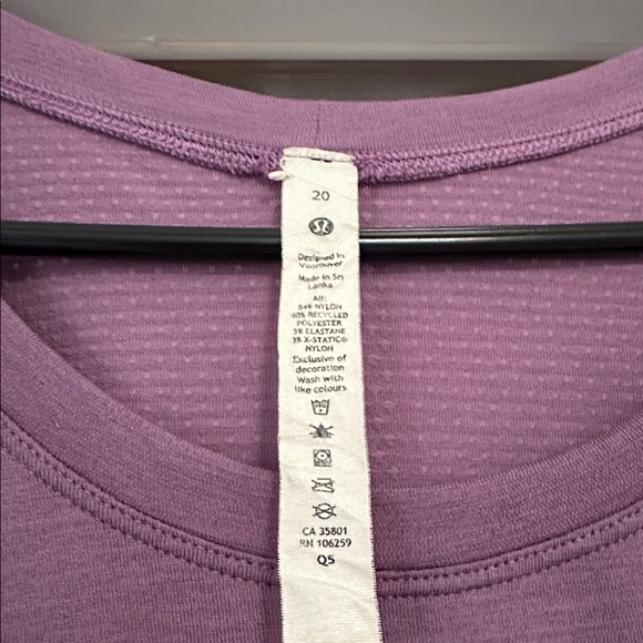 Lululemon Swiftly Tech Short Sleeve Purple Tee Size 20 - Picture 4 of 5